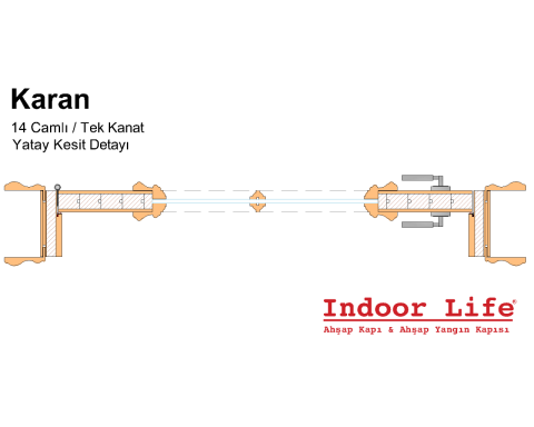 Karan 14 Camlı Maun Ahşap Kapı