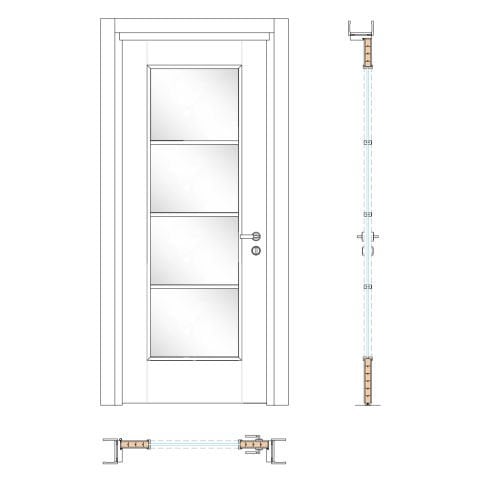 Melodi 4 Camlı Rall 9016 Lake Ahşap Kapı