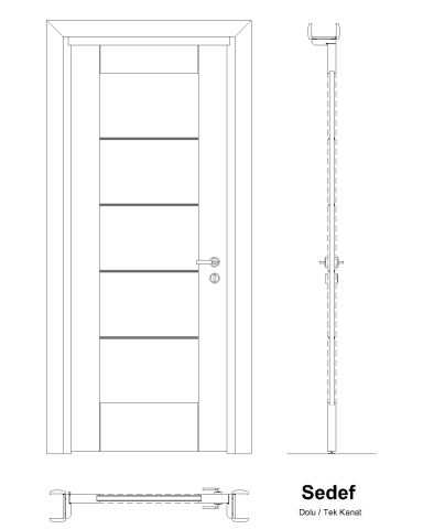 Sedef Wenge 80 Ahşap Kapı