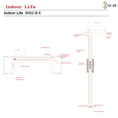 8K62-B-E 43 dB Ses Yalıtımlı Kapı