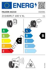 Falken 215/60R17 100V XL Euroall Season As210 Dört Mevsim (70-c-b) Dot 2023