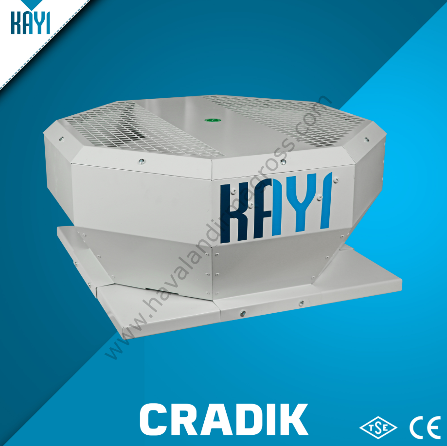 Kayıtes Cradık 250 Çatı Tipi Dikey Atışlı Radyal Fan (1150m³/h)