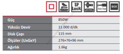 Keyang Küçük Taşlama 850W - 115mm DG-851