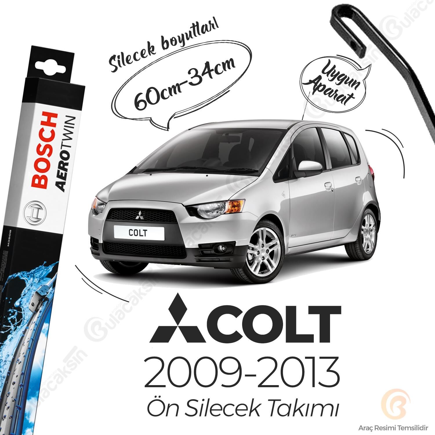 Mitsubishi Colt Muz Silecek Takımı (2009-2013) Bosch Aerotwin