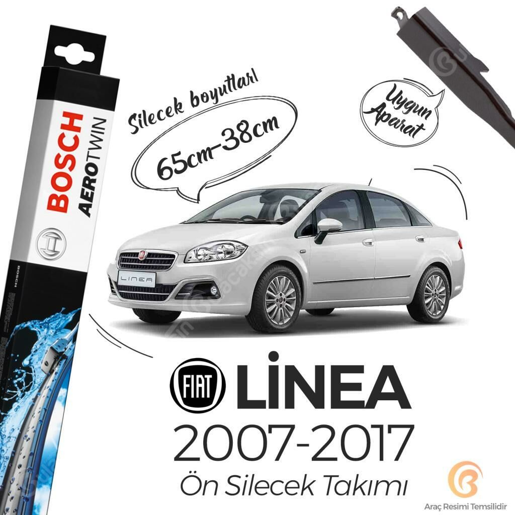 Bosch Aerotwin Muz Silecek Takımı Fiat Linea 2007-2017 ile uyumlu
