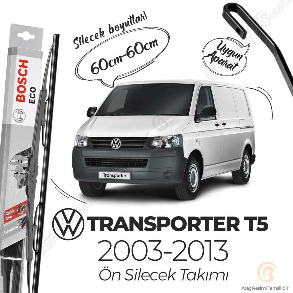 Bosch Eco Ön Silecek Takımı Volkswagen Transporter T5 2003-2013 ile uyumlu