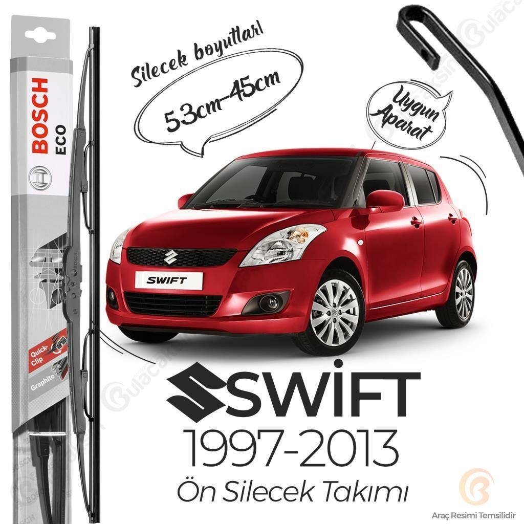 Bosch Eco Ön Silecek Takımı Suzuki Swift 1997 -2013 ile uyumlu