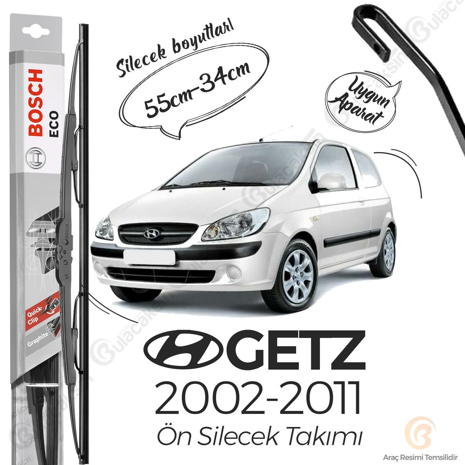 Bosch Eco Ön Silecek Takımı Hyundai Getz 2002 -2011 ile uyumlu