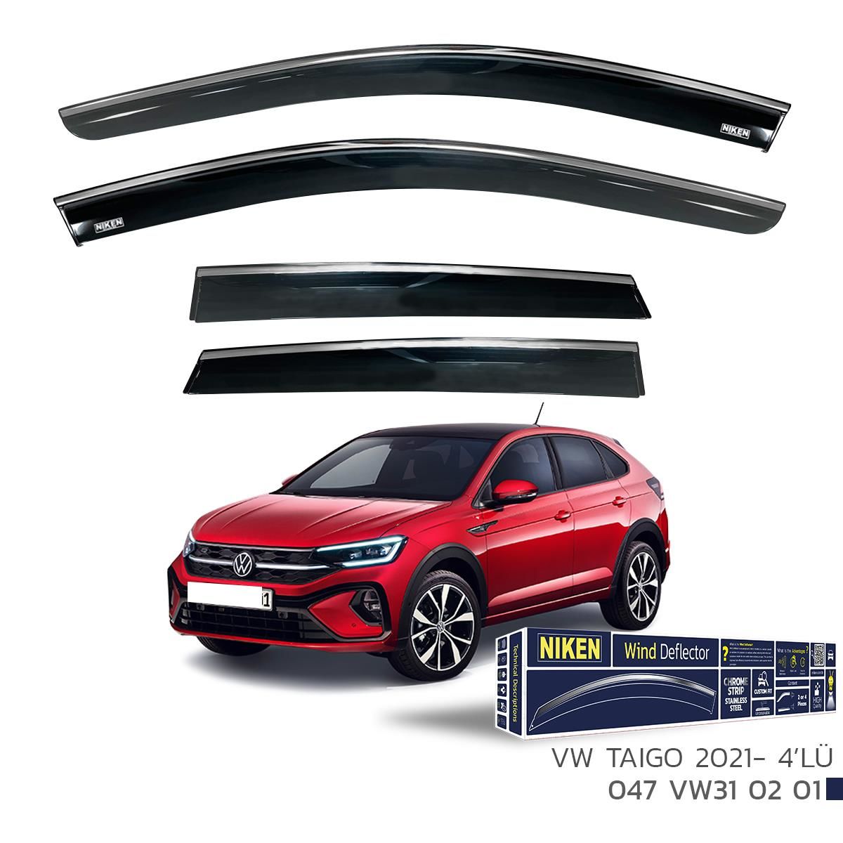 Niken Kromlu Cam Rüzgarlığı Volkswagen Taigo 2021 Ve Sonrası ile uyumlu