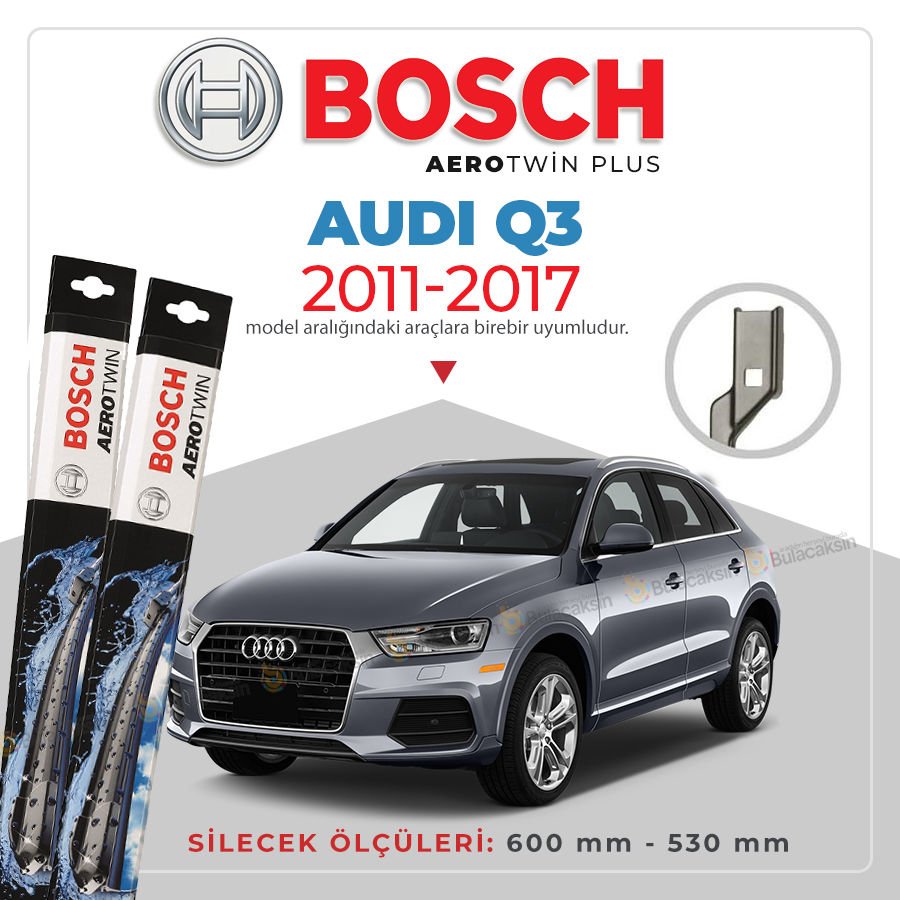 Bosch Aerotwin Muz Silecek Takımı Audi Q3 2011-2017 ile uyumlu