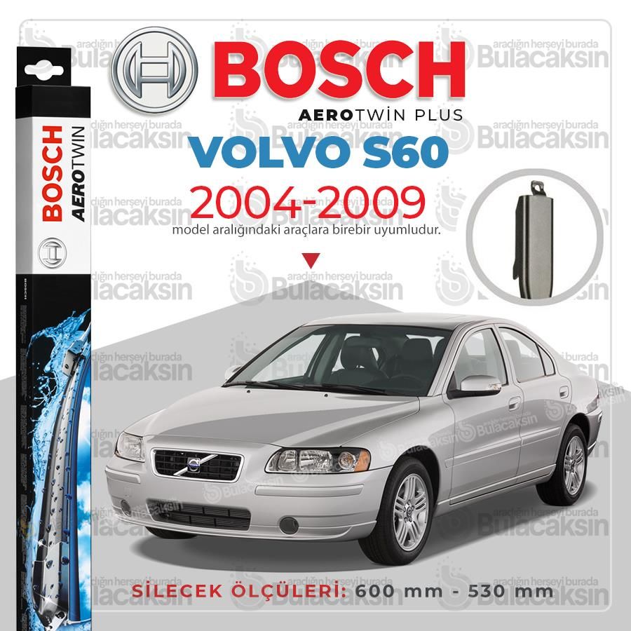 Bosch Aerotwin Muz Silecek Takımı Volvo S60 2004-2009 ile uyumlu