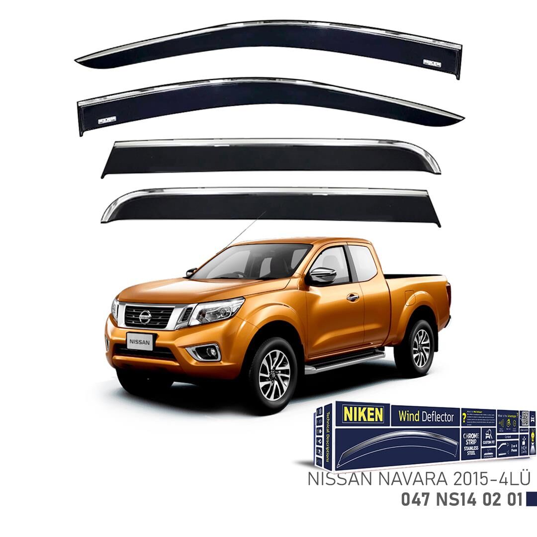Niken Kromlu Cam Rüzgarlığı Nissan Navara Kromlu 2015 ve Sonrası ile uyumlu