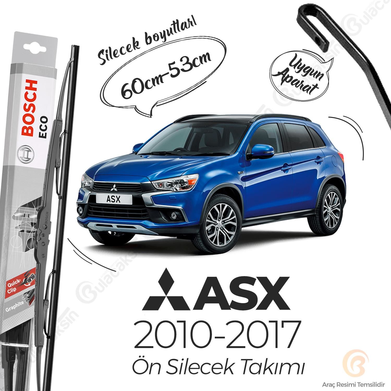 Bosch Eco Ön Silecek Takımı Mitsubishi ASX 2010-2017 ile uyumlu
