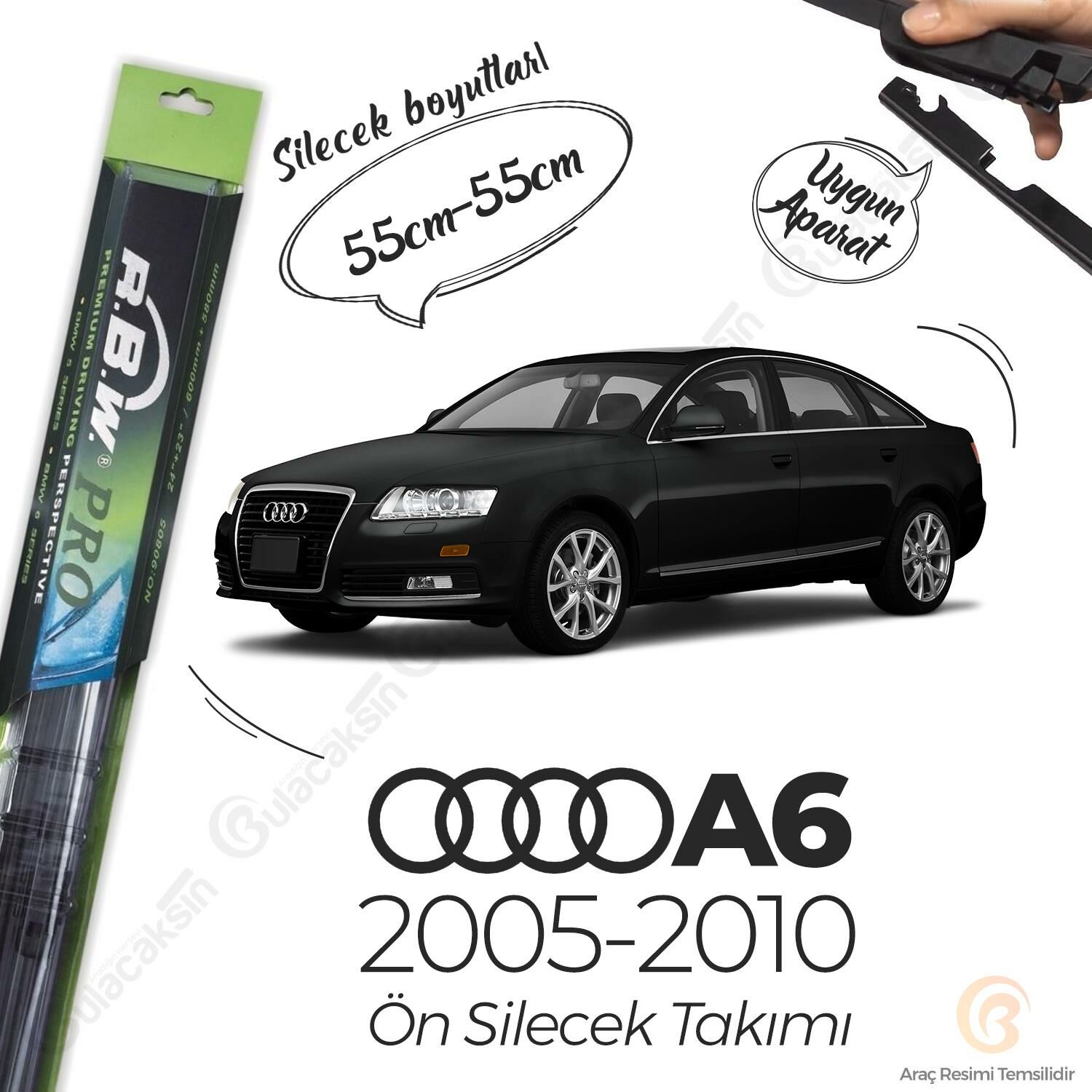 RBW PRO Muz Silecek Takımı Audi A6 2005-2011 ile uyumlu