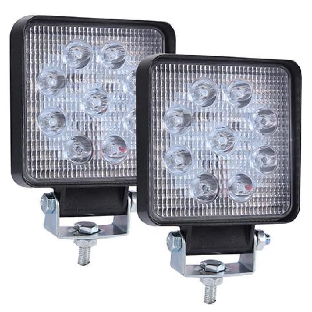 Off Road Gündüz Farı 9 Led Kare Çalışma Lambası 27 Watt - 2 ADET