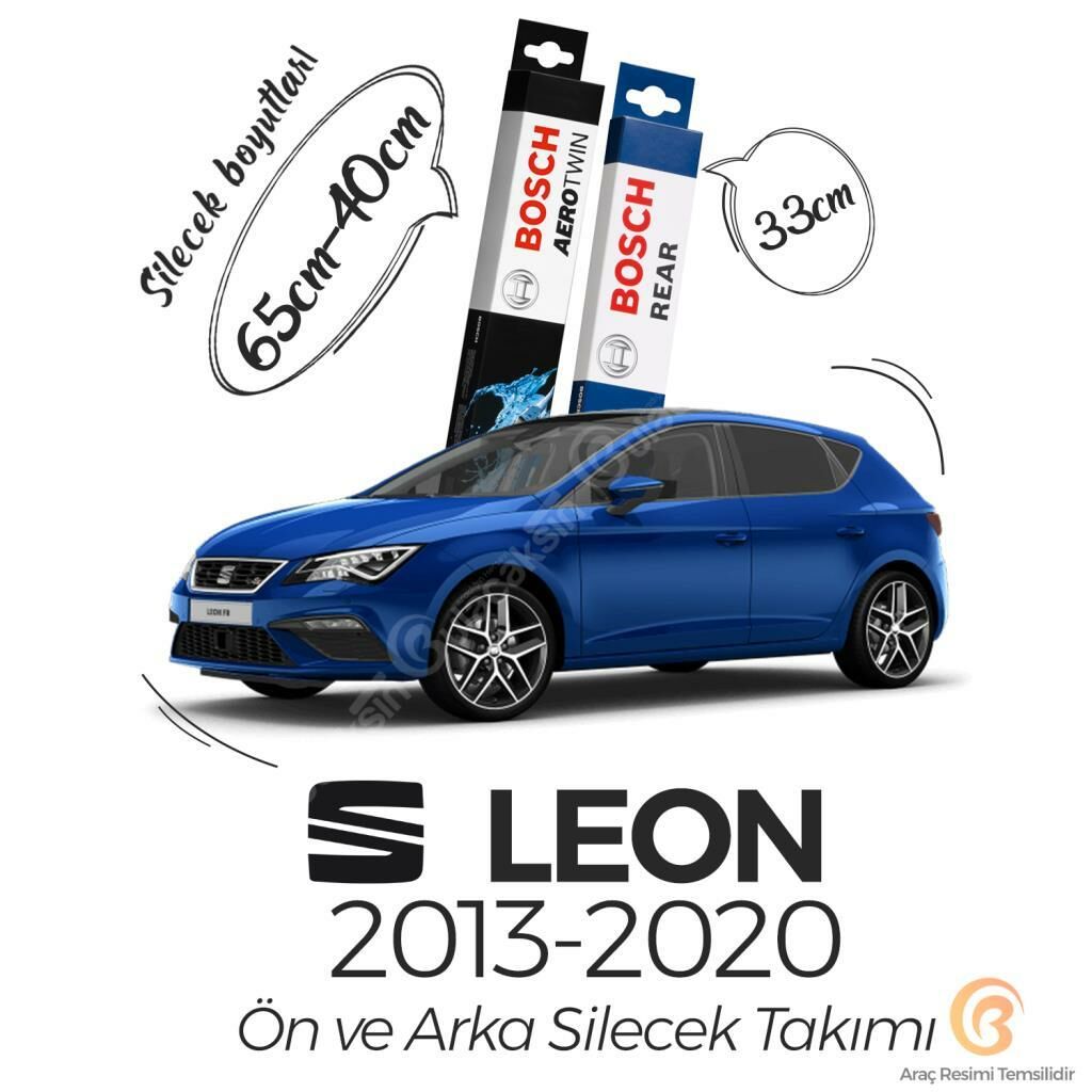 Bosch Aerotwin Ön-Arka Silecek Takımı Seat Leon 2013 - 2020 ile uyumlu