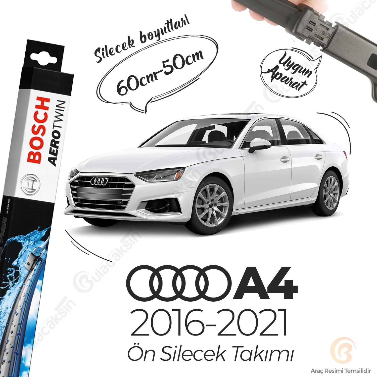 Bosch Aerotwin Muz Silecek Takımı Audi A4 B9 2016-2021 ile uyumlu