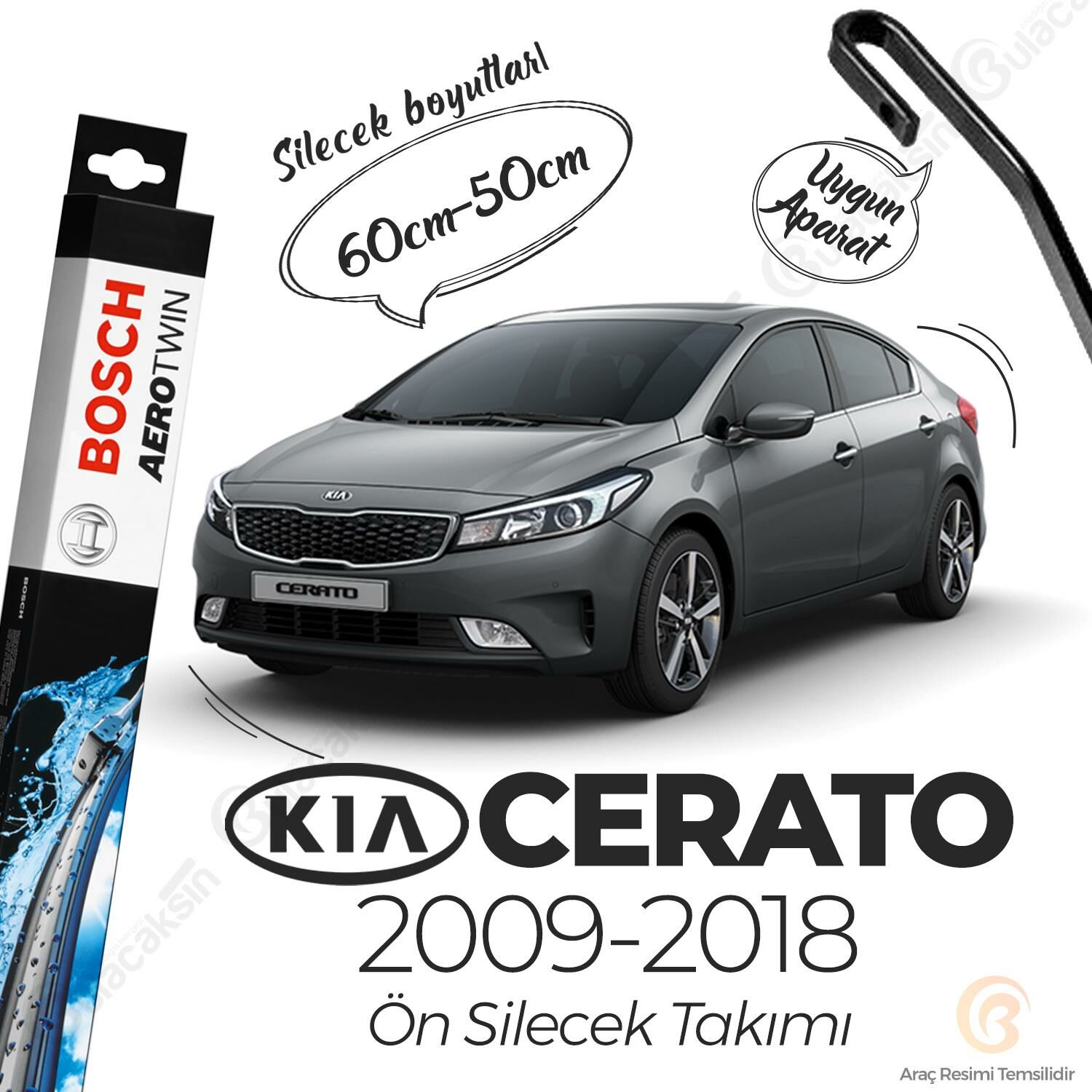 Kia Cerato Muz Silecek Takımı (2009-2018) Bosch Aerotwin