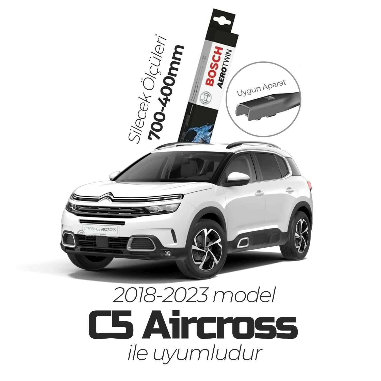 Bosch Aerotwin Muz Silecek Takımı Citroen C5 Aircross 2018-2023 ile uyumlu