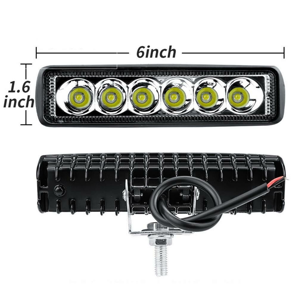 Off-Road Çalışma Lambası 18 Watt 6 LED Diktörgen