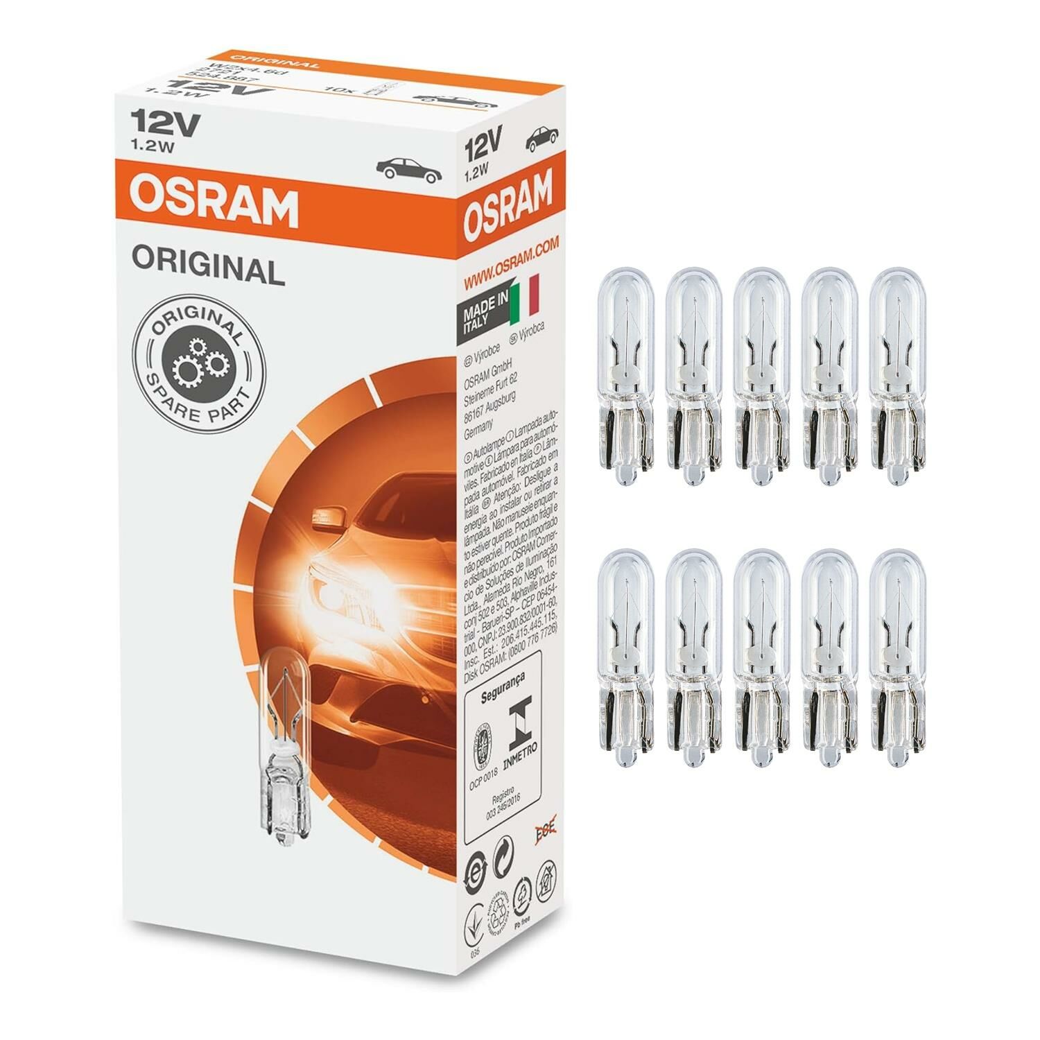 Osram 2721 12v T5 1.2w Dipsiz Gösterge Ampulü 10 Adet