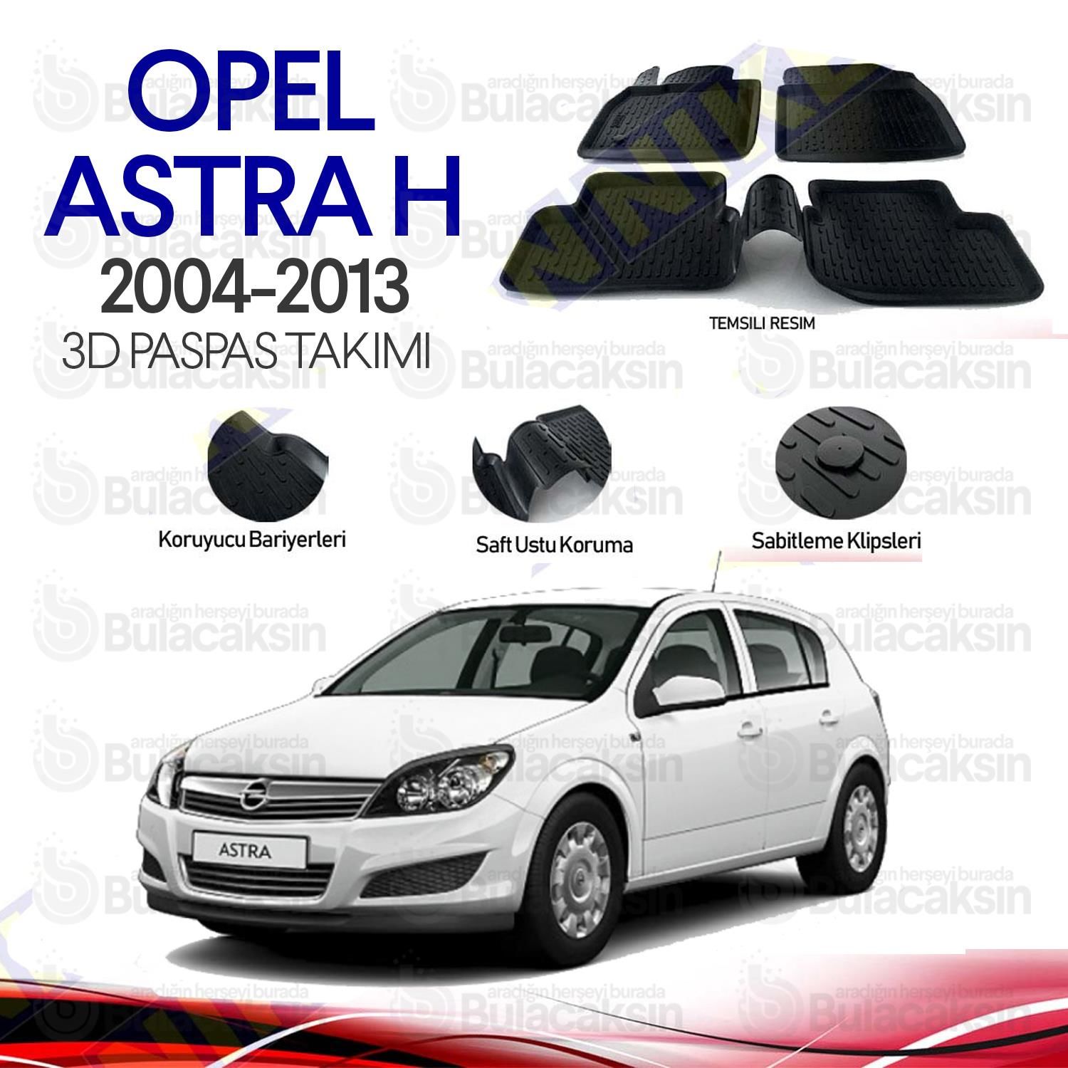Opel Astra H 2004 - 2013 3D Havuzlu Oto Paspas Takımı
