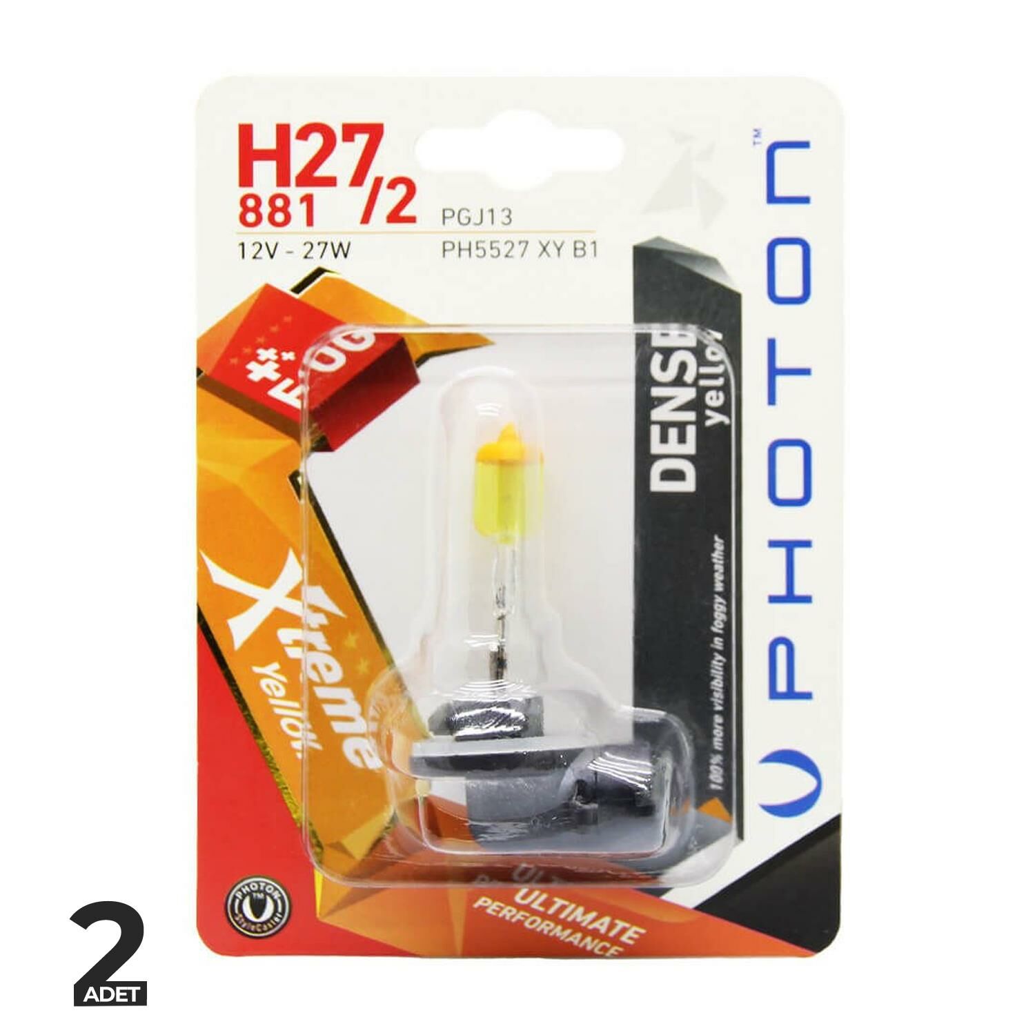Photon Xtreme Yellow 12V 27W Sarı Işık H27