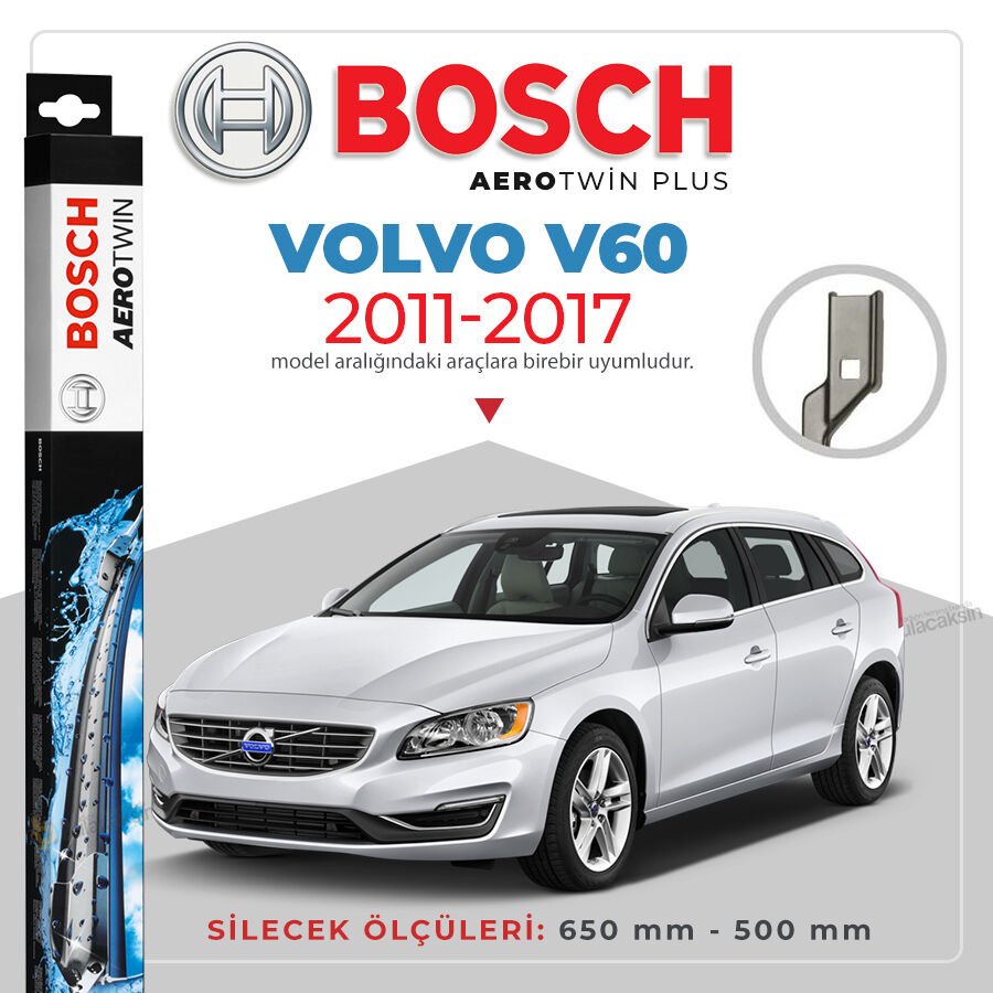 Bosch Aerotwin Muz Silecek Takımı Volvo V60 2011-2017 ile uyumlu