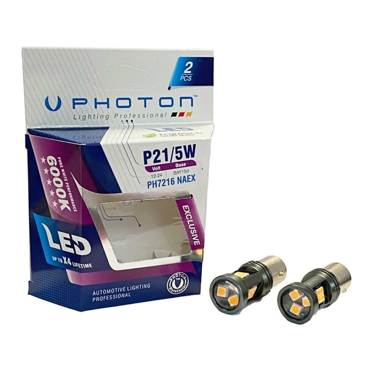 Photon Mercekli P21/5W 1016 21SMD Amber Turuncu Sinyal Ampülü