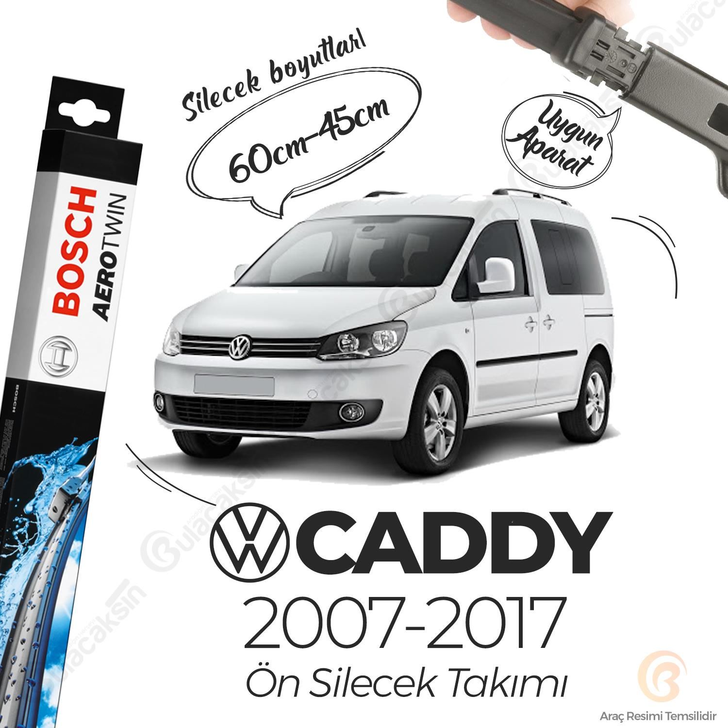 Bosch Aerotwin Muz Silecek Takımı Volkswagen Caddy 2007-2017 ile uyumlu