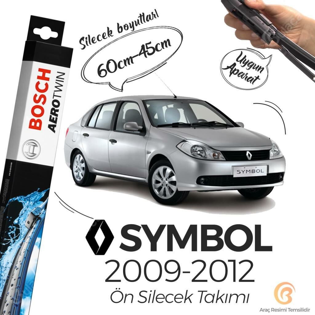 Bosch Aerotwin Muz Silecek Takımı Renault Symbol 2009-2012 ile uyumlu