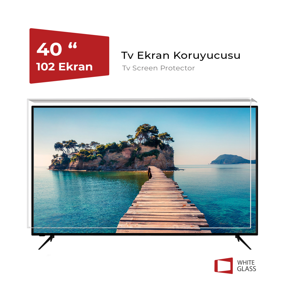 White Glass 40'' (102 Ekran) Universal Tv Ekran Koruyucu