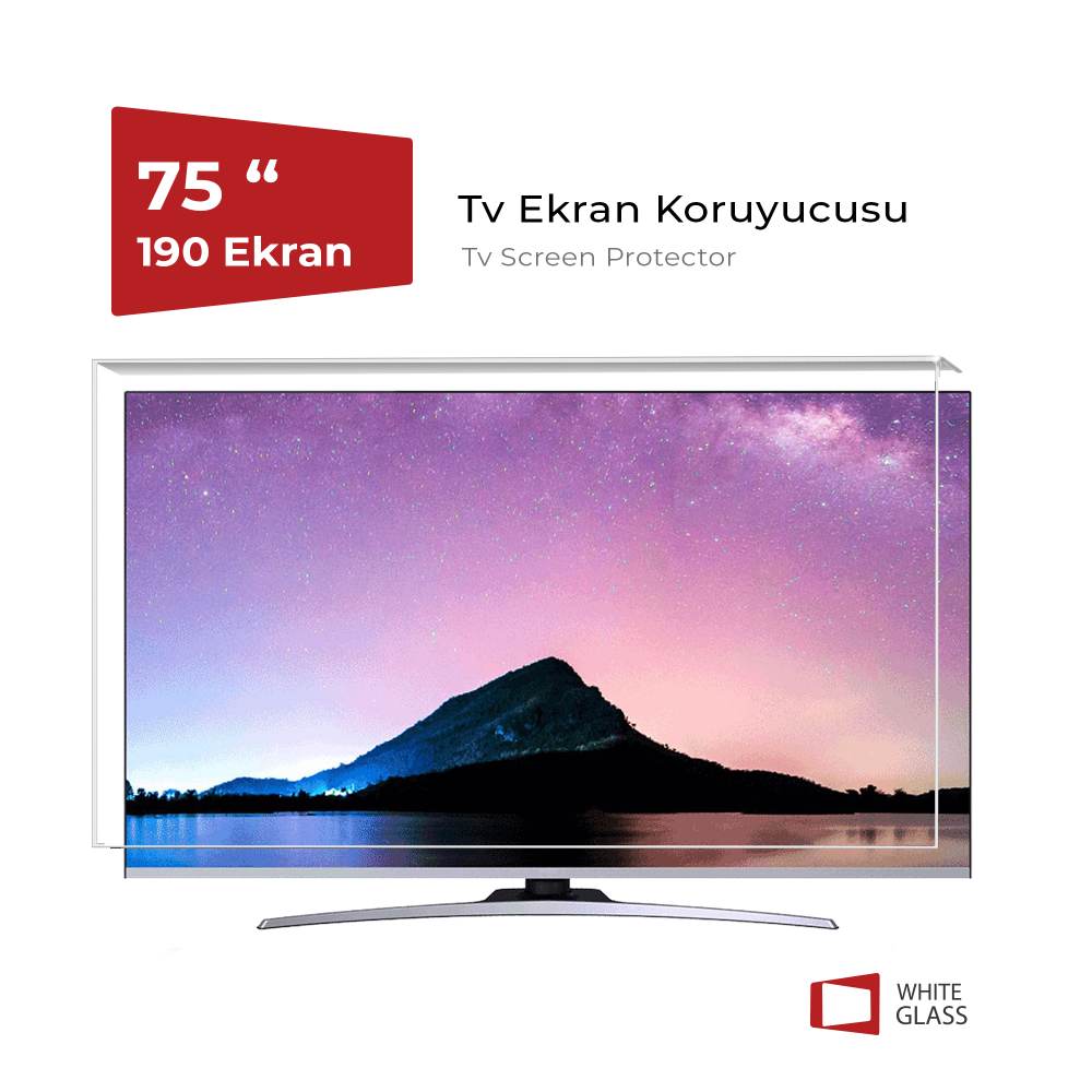 White Glass 75'' (190 Ekran) Universal Tv Ekran Koruyucu