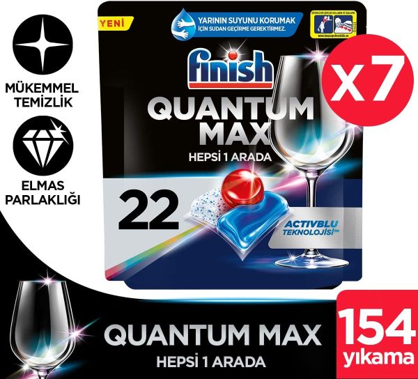 Finish Quantum Max 154 Kapsül Bulaşık Makinesi Deterjanı Tableti