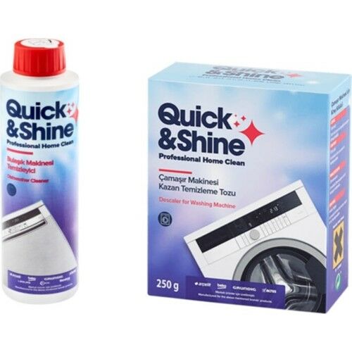 Quick Shine Quick&shine Süper 2'li Çamaşır Makinesi Kazan Temizleme x Bulaşık Makinesi Temizleme Sıvısı Temizlik 2'li