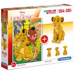 Clementoni 104 Parça Puzzle + 3D Model Lion King