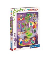 Clementoni Glitter Puzzle Fairy Tales Time 104 Parça