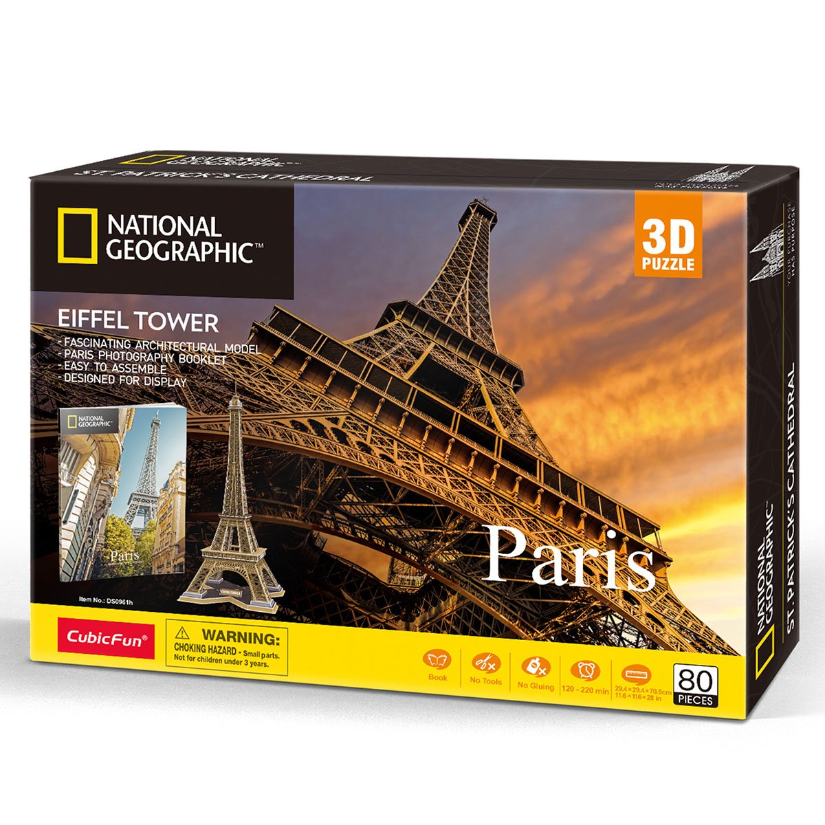 CubicFun National Geographic Eyfel Kulesi 3D Puzzle 80 Parça