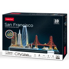 CubicFun San Francisco 3D Puzzle 90 Parça LED Işıklı