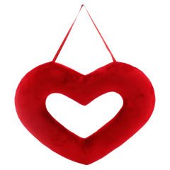 Kırmızı Delikli Kalp Velboa 46 cm