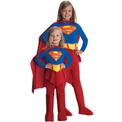 Super Girl Streç Kız Çocuk Kostümü 12-14 Yaş