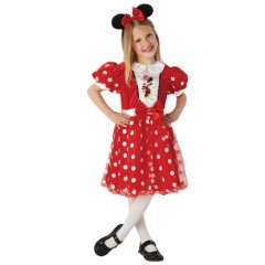 Minnie Mouse Çocuk Kostüm 5-6 Yaş Kırmızı Glitz