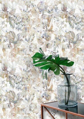 Lüks Yapraklar Modern Duvar Kağıdı | Dokulu | En:157xBoy:105 cm.