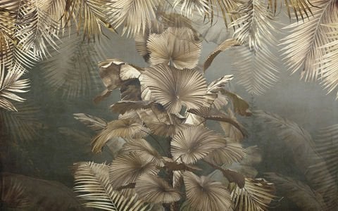 Yapraklar Doğa Arkaplanlı Lüks Duvar Kağıdı | En:315xBoy:210 cm. | Non-Woven
