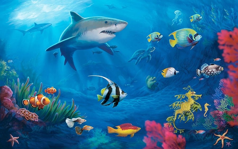 Deniz Altı ve Balıklar Çocuk Odası Duvar Kağıdı