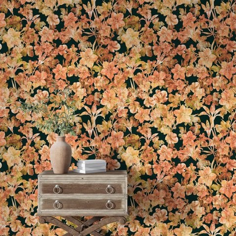 Sonbahar Çiçekleri Oturma Odası Mutfak Duvar Kağıdı