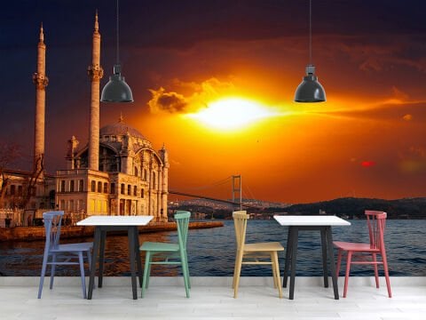 Ortaköy Beşiktaş Boğaz İstanbul Ofis Duvar Kağıdı