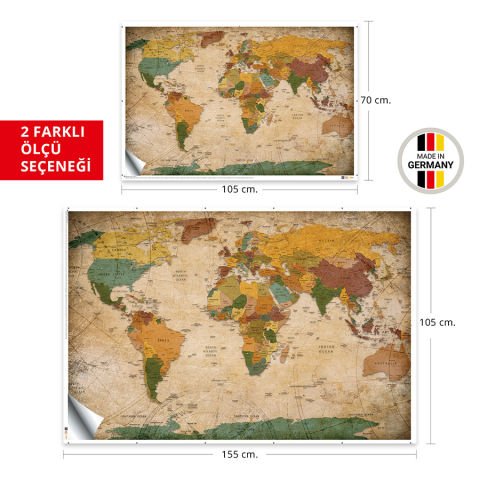 Dünya Haritası Eğitici Öğretici Duvar Sticker, Okul için Dünya Haritası, Ofis Dünya Haritası
