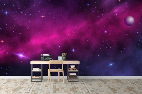 Nebula Galaksisi ve Uzay Temalı Duvar Kağıdı