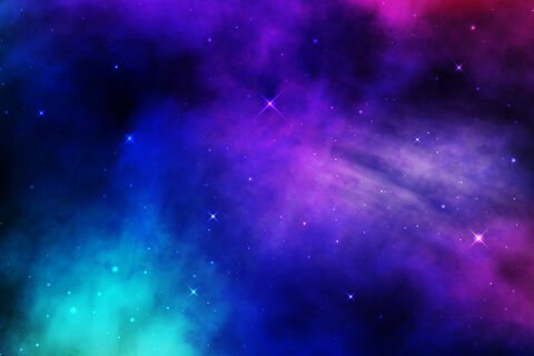 Sulu Boya Efektli Galaksi ve Yıldızlar Duvar Kağıdı
